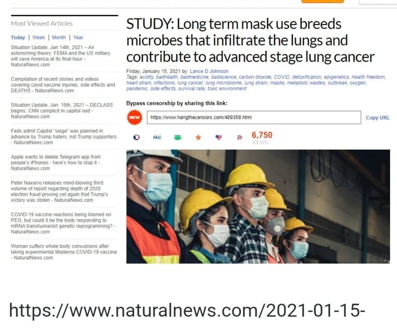 Kαρκίνο του πνεύμονα επιφέρει η πολύωρη χρήση μάσκας σύμφωνα με μελέτη…!!*